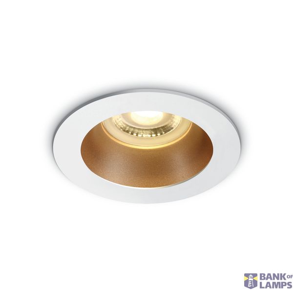 WHITE GU10 10W BRASS REFLECTOR DARK LIGHT image 1