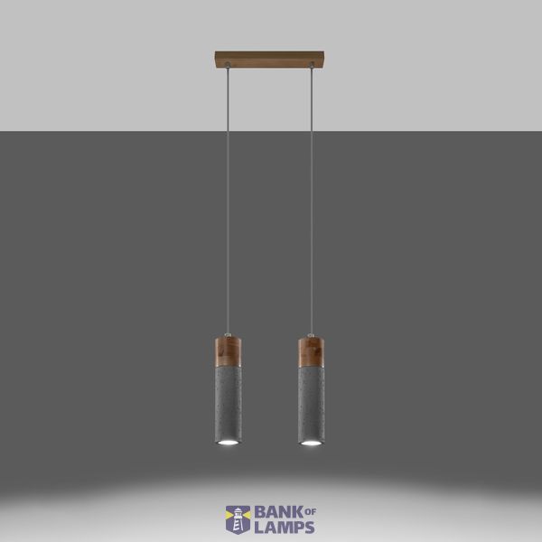 HANGING LAMP ZANE 2 GREY GU10 2X40W IP20 image 5