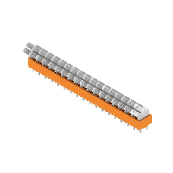 Printed circuit board terminals, 5.00 mm, Number of poles: 18, 135°, Solder pin length (l): 3.5 mm, tinned, orange, Flat-blade connection, Box image 2
