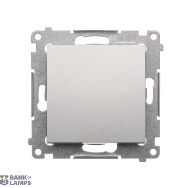 Single contact push button without pictogram, (module), 10AX, quick connection, Silver matt, metalic image 1