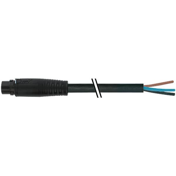 MQ15 male 0° with cable 600V AC type 3 TPE 4xAWG14 bk , 1m image 1