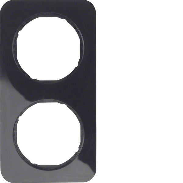 Frame 2gang, R.1, black glossy image 1