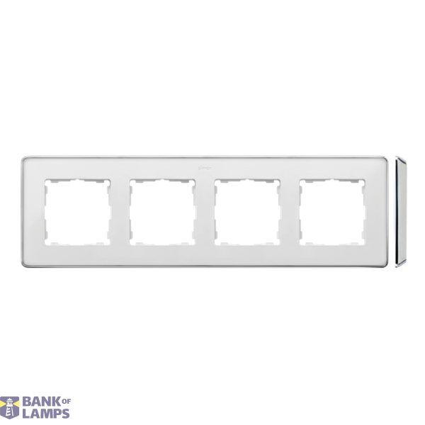 Quadruple frame, white, chrome base image 1