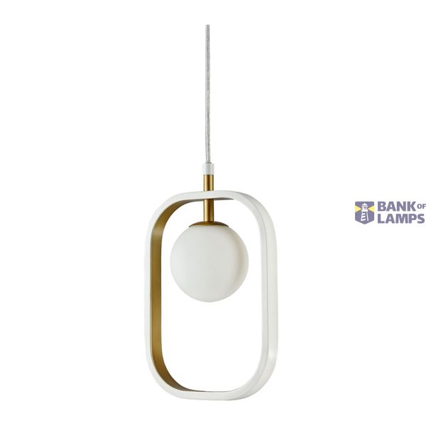 Modern Avola Pendant Lamp White with Gold image 3