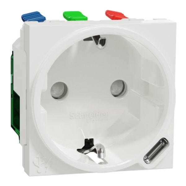 Socket Outlet Schuko + USB-C New Unica 10.5 W 2 Modules White image 1