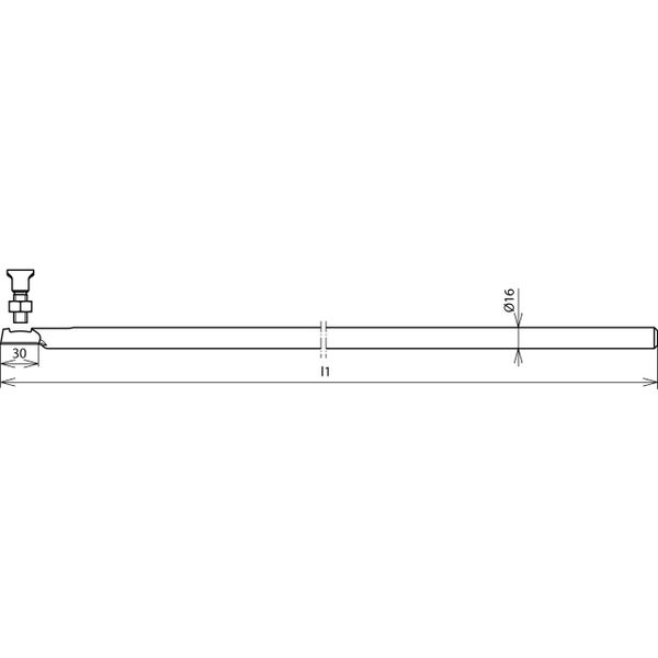 Air-termination rod D 16mm L 1500mm St/tZn with locking screw     - SE image 2