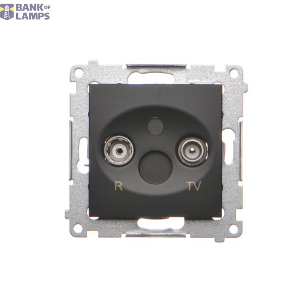 RTV final aerial socket, separated, atten.: 1dB, black matt image 1