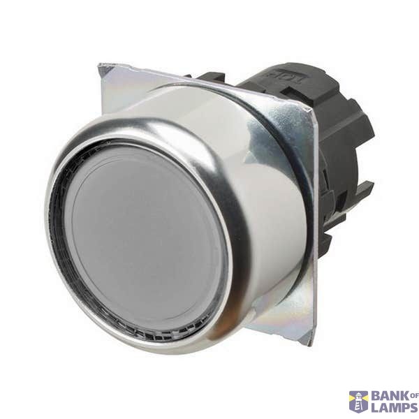 Pushbutton A22NZ Ã˜22, bezel metal, FLAT, MOMENTARY, CAP COLOR Transparent WHITE, LIGHTED A2270154R image 1