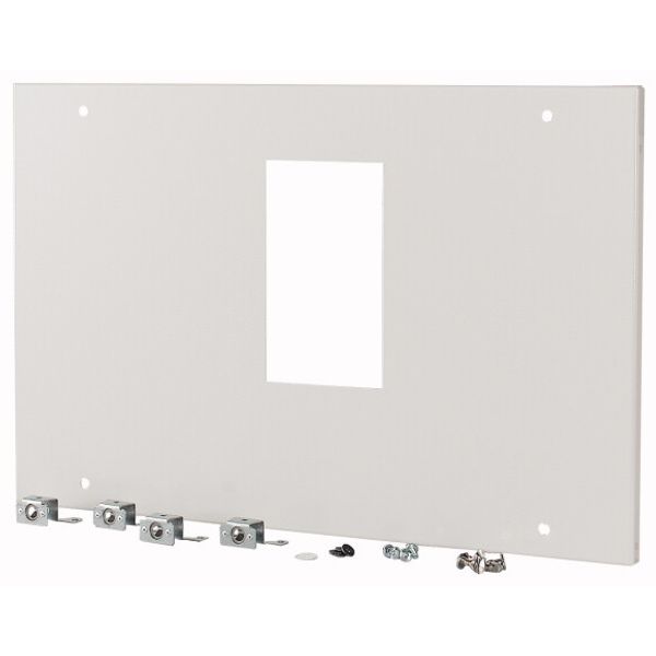 XMN44F04C Front plate, NZM4, 4p, fixed version, W=425mm, grey image 1
