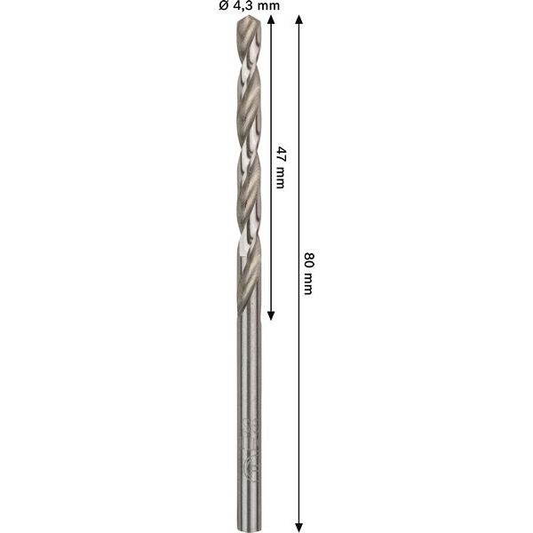 Metal drill bits HSS-G, DIN 338 4,3 x 47 x 80 mm 10 pcs. image 3