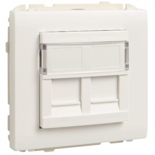 COV RING W/DOUB SUPPORT F/RJ45 CONNECT MT WH image 1