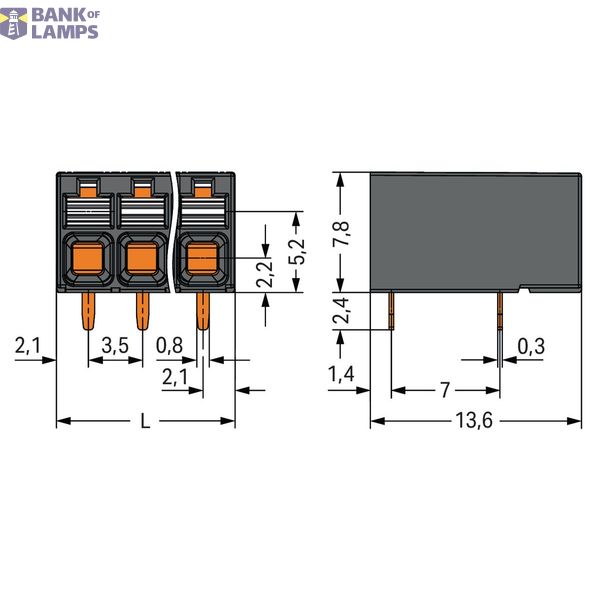 THR PCB terminal block push-button 1.5 mm² black image 2