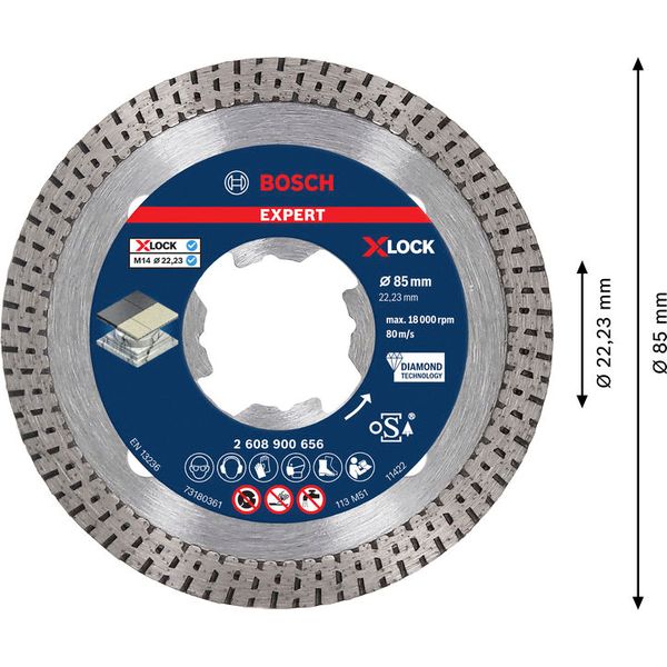 EXPERT HardCeramic X-LOCK Diamond Cutting Disc 85 x 22.23 x 1.6 x 7 mm image 2