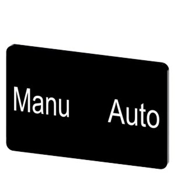Labeling plate 17.5 x 27 mm, label black, labeling: Manu Auto image 1