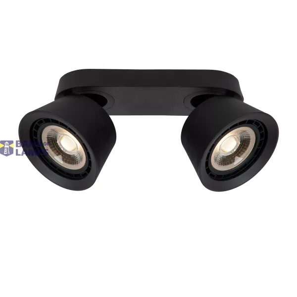 Lucide TRIGONO - Ceiling spotlight - 2xES111 - Black image 1