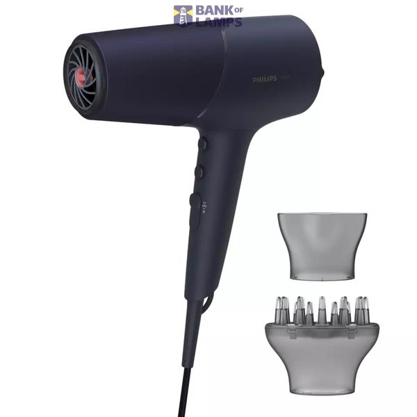 Philips | Hair Dryer | BHD510/00 | 2300 W | Number of temperature settings 3 | Ionic function | Diffuser nozzle | Blue/Metal image 1