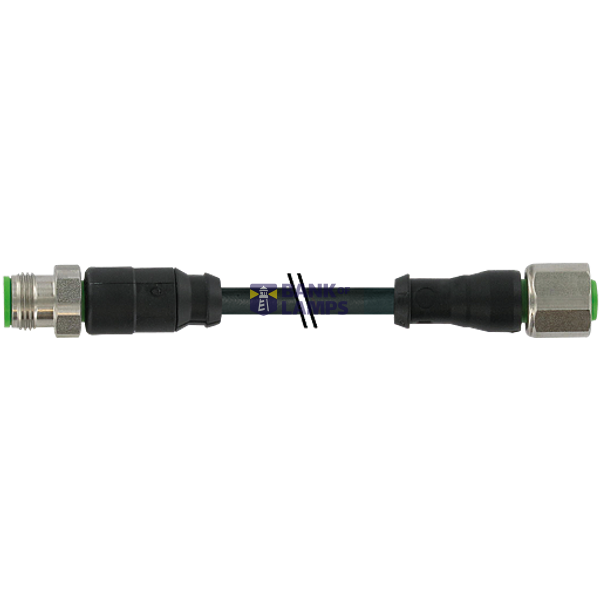 M12 Xtreme male 0° / M12 female 0° A-cod. PUR 3x0.75+1x2x0.5 bk 10m image 1