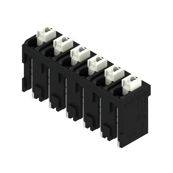 Printed circuit board terminals, 5.00 mm, Number of poles: 6, 180°, Solder pin length (l): 1.5 mm, black, PUSH IN with actuator, Clamping range, max. : 1.5 mm², Tube image 2