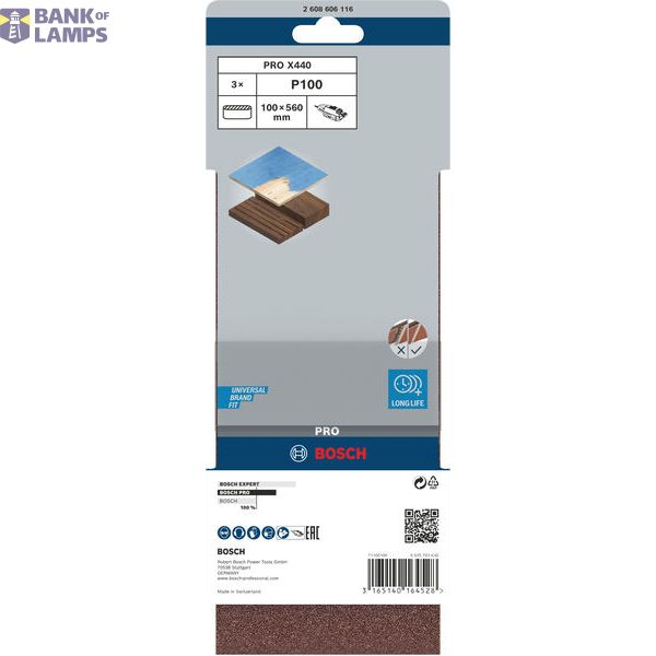 3-piece X440 sanding belt set 100 x 560 mm, 100 image 3