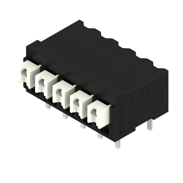 Printed circuit board terminals, 3.81 mm, Number of poles: 5, 90°, Solder pin length (l): 3.5 mm, black, PUSH IN with actuator, Clamping range, max. : 1.5 mm², Tape image 3