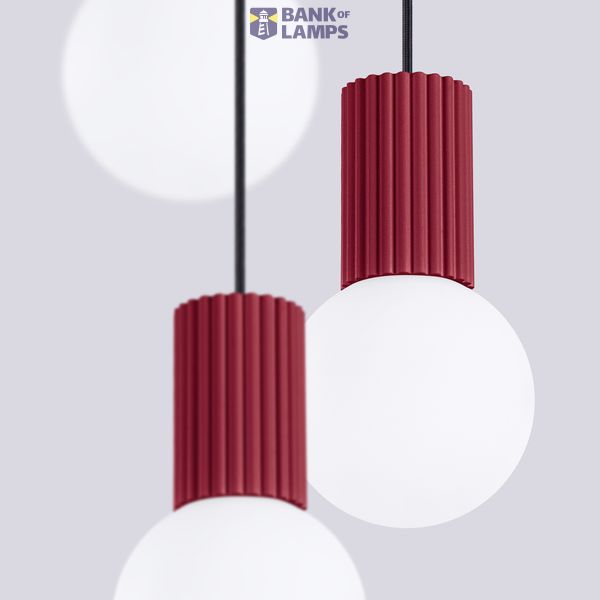 Pendant lamp HALO 3P burgundy image 4