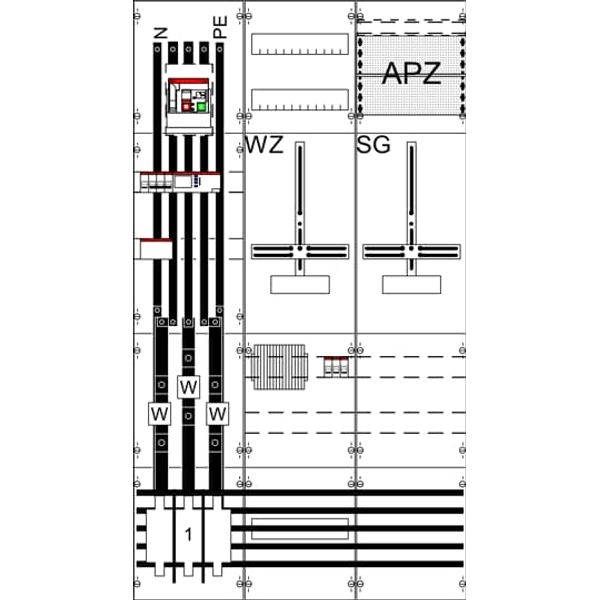 WF39EK41 9RE 3FB Complete panel according to FNN In 220A with three-point fastening image 1