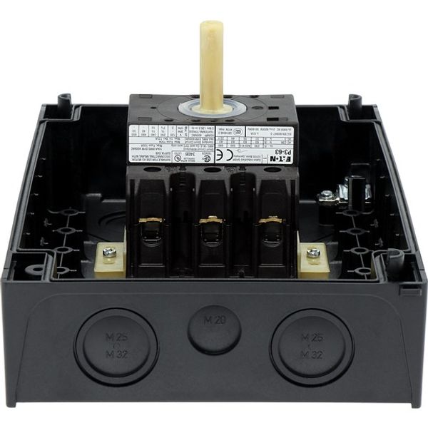 P3-63/I4/SVB-SW Main switch, P3, 63 A, surface mounting, 3 pole, STOP function, With black rotary handle and locking ring, Lockable in the 0 (Off) position image 6