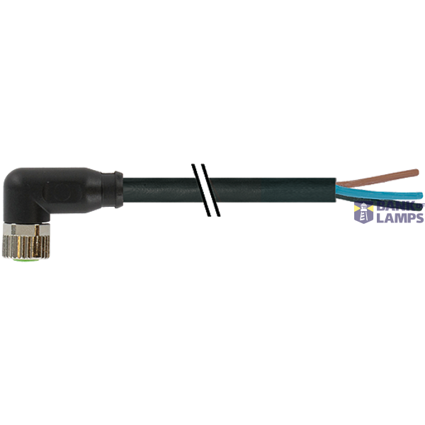 M8 female 90° A-cod. with cable PUR 4x0.34 bk UL/CSA+drag ch. 50m image 1