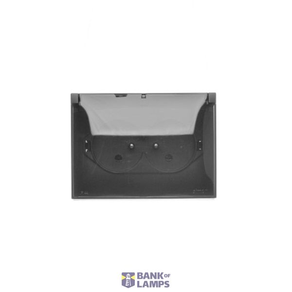 Double compact socket outlet with earthing IP44 version - transparent flap, 16A, Screw, black matt image 1