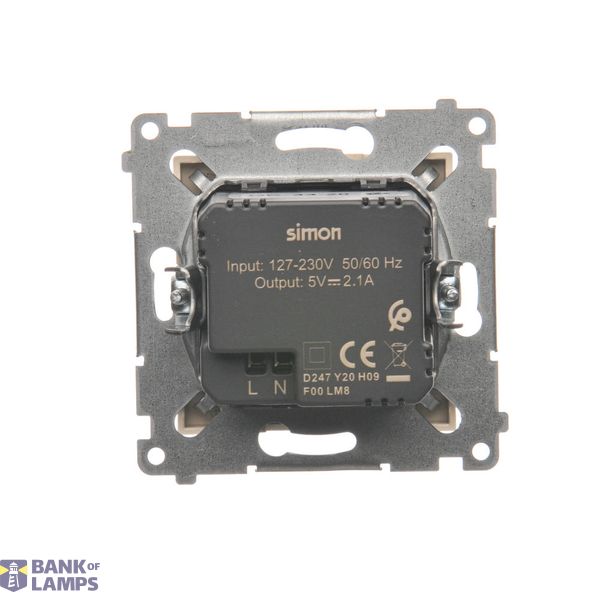 2x USB (3.0) type A socket, female, black matt, USB: A+A image 1