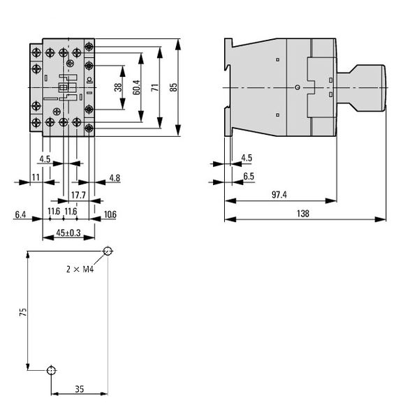 Contactor 15kW/400V/32A, 1 NC, coil 110VAC image 3