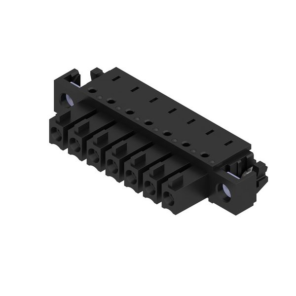PCB plug-in connector, female header, Solder flange inverted, THT/THR solder connection, 3.81 mm, Number of poles: 7, 90°, Solder pin length (l): 1.5 mm, tinned, black, Box image 1