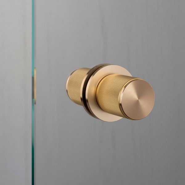 DOOR KNOB / FIXED / DOUBLE-SIDED / LINEAR / BRASS image 1