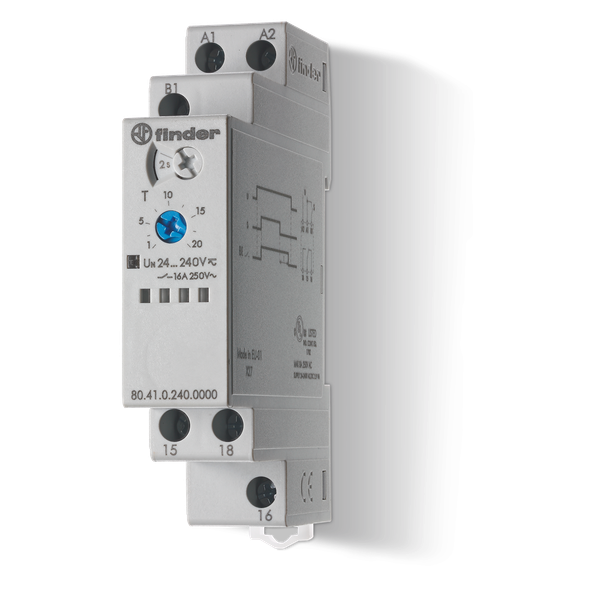 Mod.Timer Off-delay+control signal(BE)/17,5mm.1CO 16A/24...240VUC/Rail (80.41.0.240.0000T) image 1
