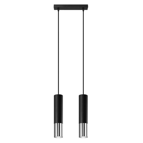 HANGING LAMP LOOPEZ 2 BLACK/CHROME GU10 2X40W IP20 image 1