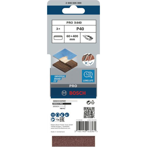 3-piece X440 sanding belt set 60 x 400 mm, 40 image 3