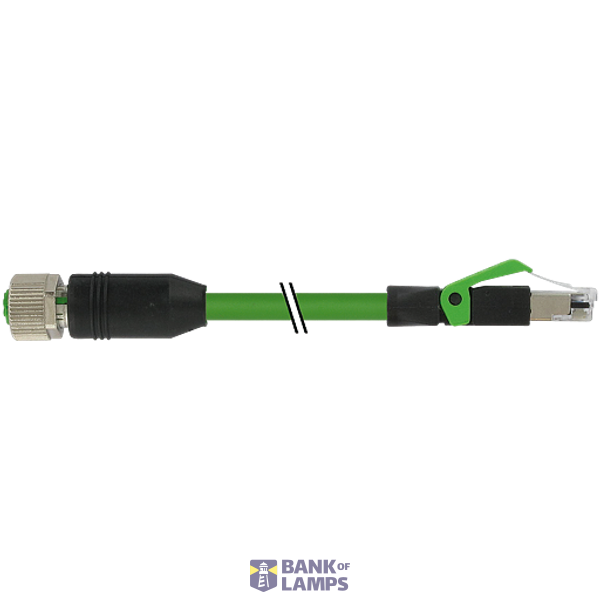 M12 female 0° X-cod. / RJ45 male 0° shielded PUR 4x2xAWG26 gn 30m image 2
