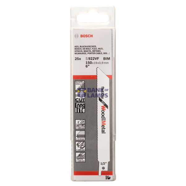 Reciprocating saw blade S 922 VF Flexible for Wood and Metal 25 pcs. image 2