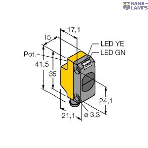 Photoelectric Sensor Opposed Mode Sensor (Emitter)   QS186EBQ7 image 1