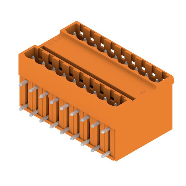 PCB plug-in connector, male header, closed side, THT solder connection, 5.00 mm, Number of poles: 18, 90°, Solder pin length (l): 3.2 mm, tinned, orange, Box image 3