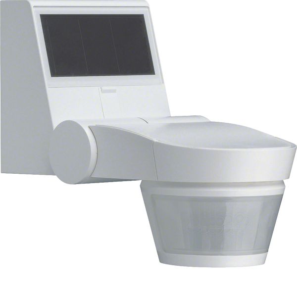Motion detector IR solar, radio, IP55, surface mounted, white image 1
