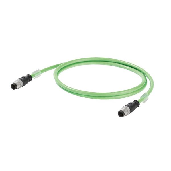Dragline cable, PROFINET, M12 D-code – IP 67 straight pin, M12 D-code – IP 67 straight pin, Cat.5 (ISO/IEC 11801) / Cat.5e (TIA T568-B), PUR, 19 m image 1