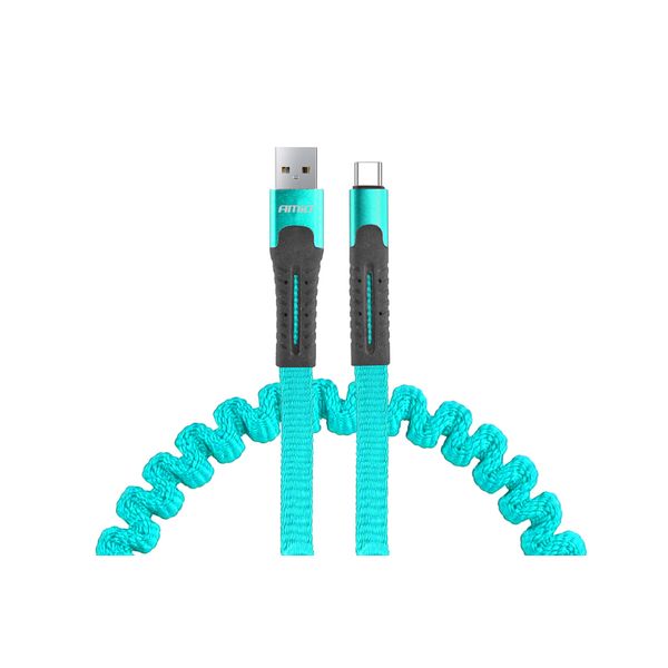 USB to USB-C spring cable 1.2m AMiO UC-14 image 1