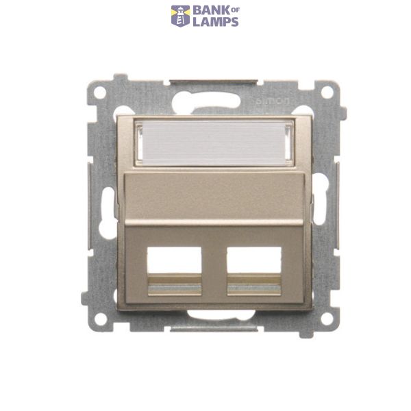 Double angled cover for ITC socket for Keystone, (module), Gold matt, metalic image 1
