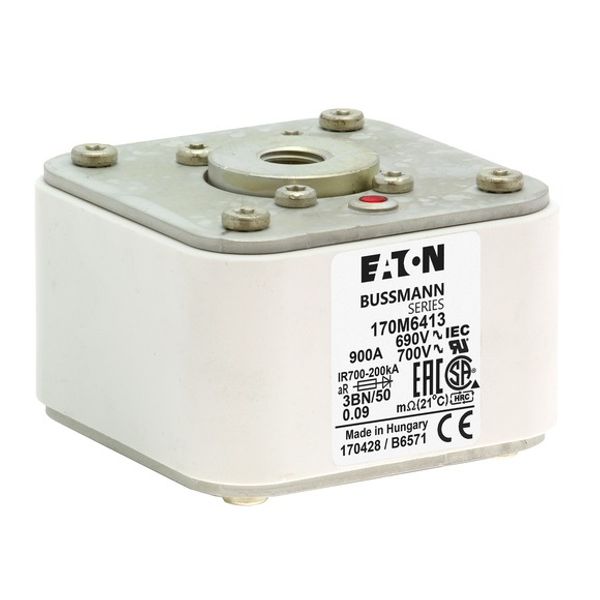 Fuse-link, high speed, 800 A, AC 1250 V, 2 x size 3, 74 x 177 x 95 mm, aR, IEC, single indicator image 3