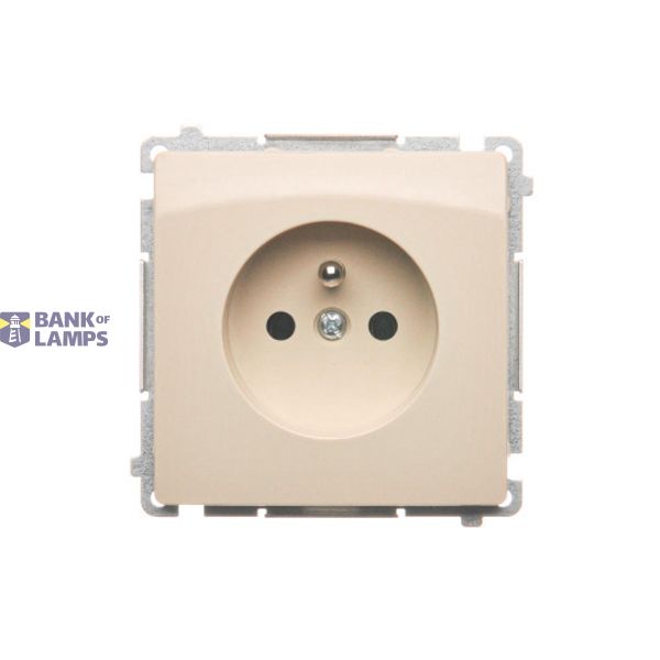 Single socket outlet with earthing, beige, 16A image 1