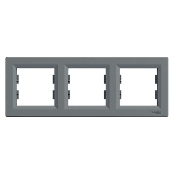 Asfora-horizontal 3-gang frame-steel image 1