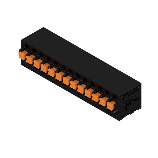 Printed circuit board terminals, 5.08 mm, Number of poles: 13, 90°, Solder pin length (l): 3.5 mm, tinned, black, PUSH IN with actuator, Clamping range, max. : 2.5 mm², Box image 4