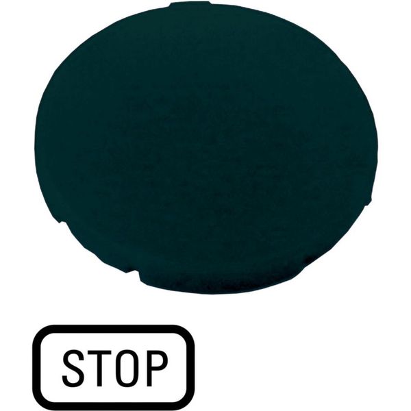 M22-XD-S-GB0 Button plate, flat black, STOP image 3
