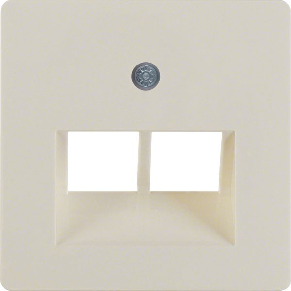 Central plate for FCC soc. out. 2gang, com-tech, white glossy image 1